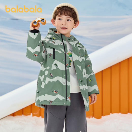 巴拉巴拉童装儿童羽绒服男童冬连帽恐龙造型外套上衣舒适户外潮款 商品图1