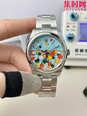 VS劳力士蚝式恒动41系列124300 VS恒动41mm 泡泡面 庆典 彩色气球面 VS恒动41 板链 丹东3230机 904L钢 男士腕表