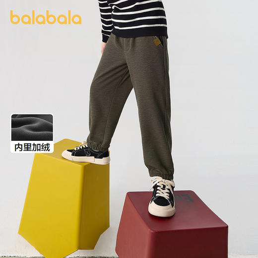 巴拉巴拉童装儿童裤子男童加绒长裤2025冬新款束脚裤 商品图1