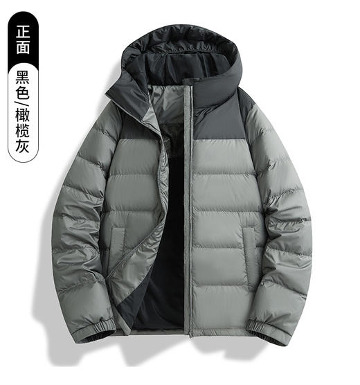 情侣出行必备 轻薄90%白鸭绒保暖时尚 男女连帽款防风防水羽绒服 石墨烯自发热羽绒外套BS25665-W 商品图3