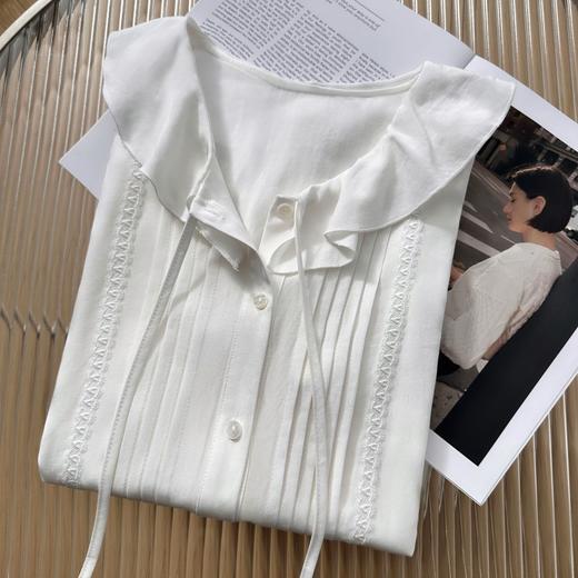 cosAcosB韩系浪漫荷叶边领设计感气质衬衫3006 商品图0