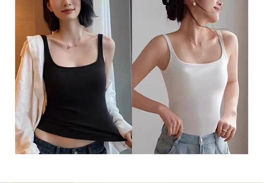 SUNJ3925蚕丝方领乳胶胸垫吊带 商品图1