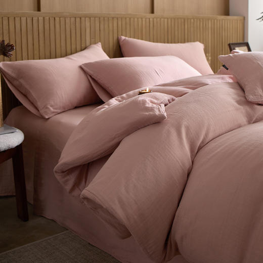 【特价处理】【全棉双层纱四件套】拼色款双层纱四件套三件套长绒棉纯色套件 商品图12