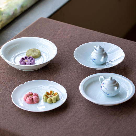 宋瓷影青平边盘 半刀泥刻绘 缠枝花卉 商品图3