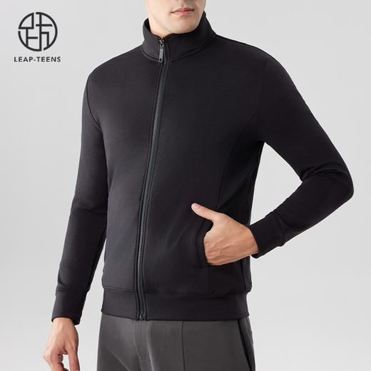 跃牌【砂洗空气层系列】男砂洗拉链立领外套M11Z1 商品图3