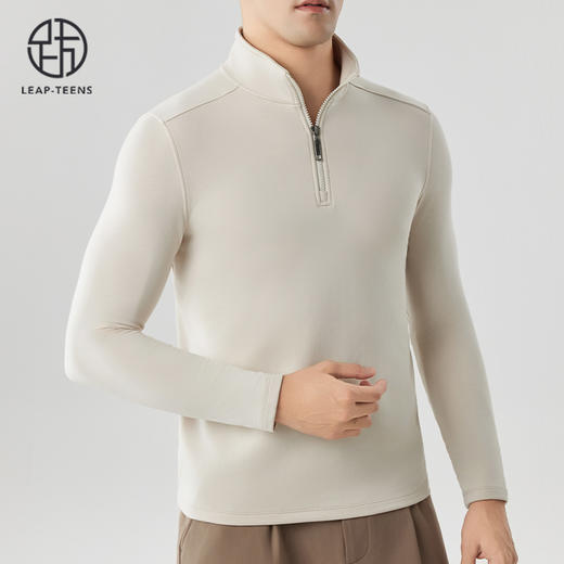 跃牌【砂洗空气层系列】男砂洗半拉链立领卫衣M11G1 商品图3