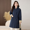 HR ZYF8881松弛感简约撞色袖洋气宽松版休闲纯色气质中长风衣 商品缩略图2