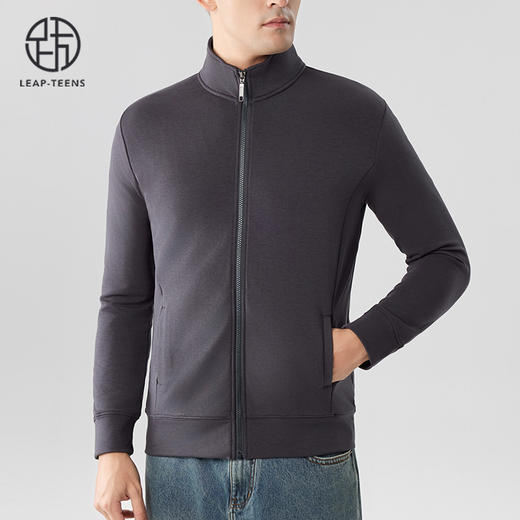 跃牌【砂洗空气层系列】男砂洗拉链立领外套M11Z1 商品图1