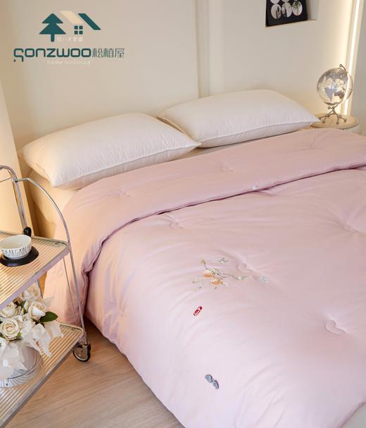 松植屋新款双人柿柿如意秋冬蚕丝被国风刺绣+盘扣设计 寓意幸福绵长、事事如意 商品图4