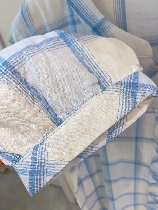 松植屋【轻语】女款七分袖长裤套装小V领口袋刺绣双层纱睡衣家居服 商品图6