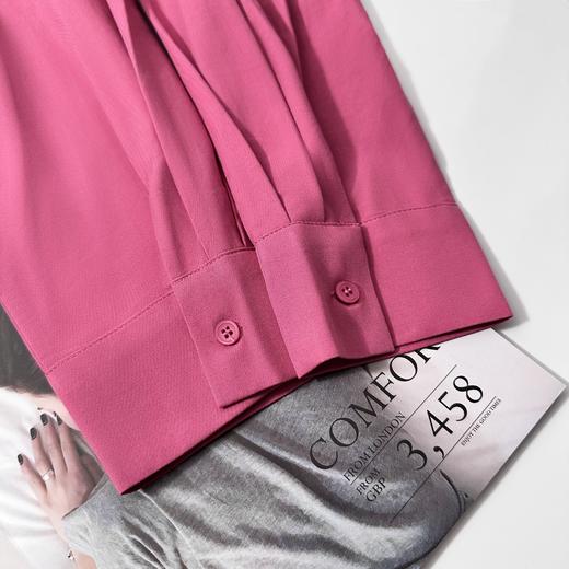 isabelle marran伊莎贝尔树莓红折角口袋棉感衬衫JS3692841 商品图5