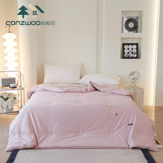 松植屋新款双人柿柿如意秋冬蚕丝被国风刺绣+盘扣设计 寓意幸福绵长、事事如意 商品图0