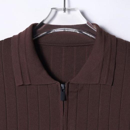 OAS811SDSA男士秋冬新款痞帅男装复古纯色竖纹翻领毛衣百搭开衫针织衫 商品图2