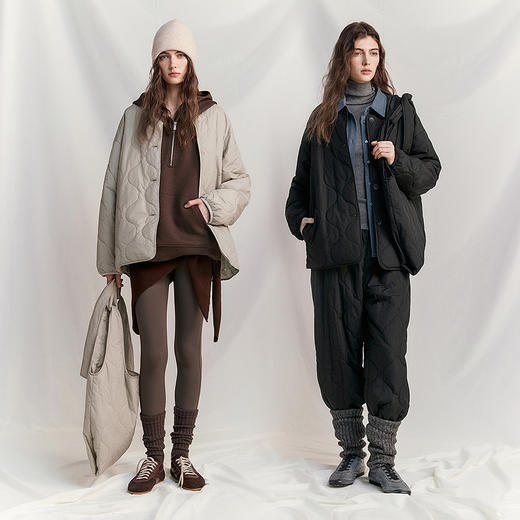 棉仓366607007-葫芦绗线新雪丽宽松棉服四件套 商品图4