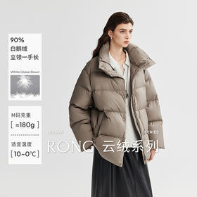 棉仓366615012-可翻折立领中长款羽绒服