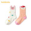 巴拉巴拉儿童袜子秋冬女童棉袜宝宝萌趣中筒袜两双装 商品缩略图4