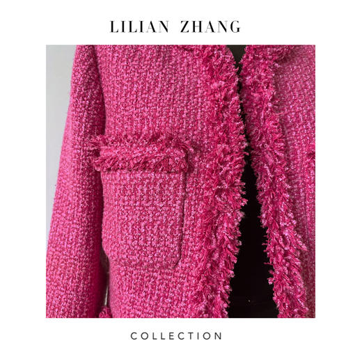 Lady挚爱中古玫红色名媛小香风套装粗花呢套装 22050432201091 商品图2