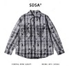 C56211SDSA男士秋冬新款痞帅男装潮牌撞色格纹立体珠子字母设计长袖衬衫 商品缩略图1