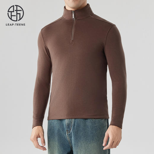 跃牌【砂洗空气层系列】男砂洗半拉链立领卫衣M11G1 商品图2