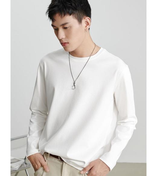 全能打底【严白小白T长袖】长袖小白t 基础款情侣长袖Ｔ恤上衣衣服服饰  0308返团 商品图1