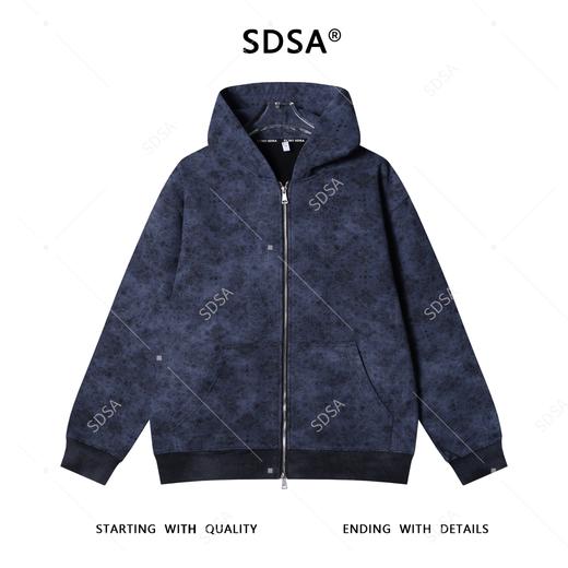 SDSA男士秋冬新款痞帅男装潮牌植物花卉印花拉链连帽卫衣时尚上衣 商品图0