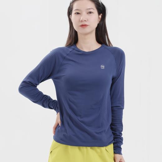 纳趣户外速干衣天丝羊毛无缝一体织运动速干长袖T恤跑步健身女款 商品图4