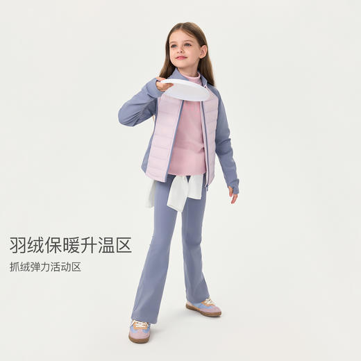 【无氟防泼水】马克珍妮女童轻暖拼接运动羽绒服冬装新款551817 商品图2