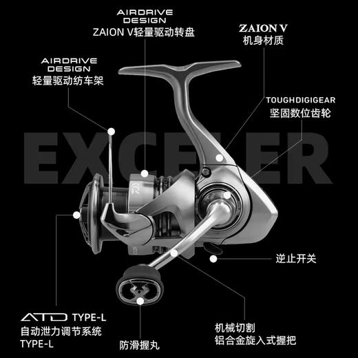 23款DAIWA达亿瓦EXCELER LT纺车轮小型泛用金属线杯轻量远投渔轮 商品图1