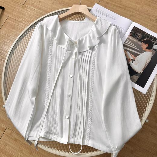 cosAcosB韩系浪漫荷叶边领设计感气质衬衫3006 商品图4