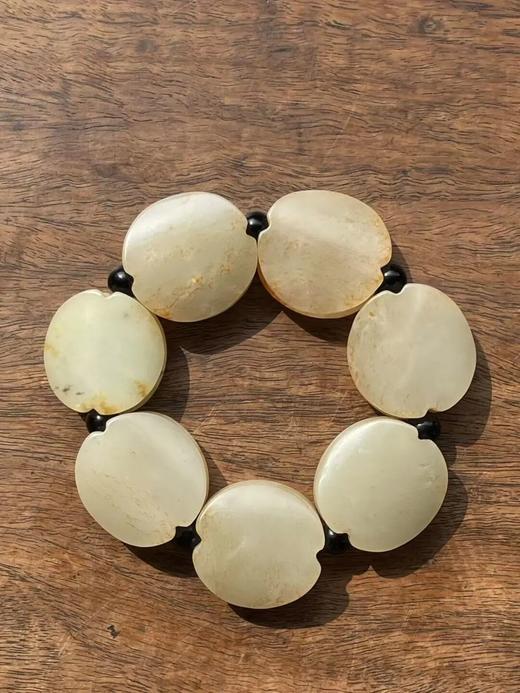 金沁白玉龟壳形勒子手链，顺丰包邮 商品图1