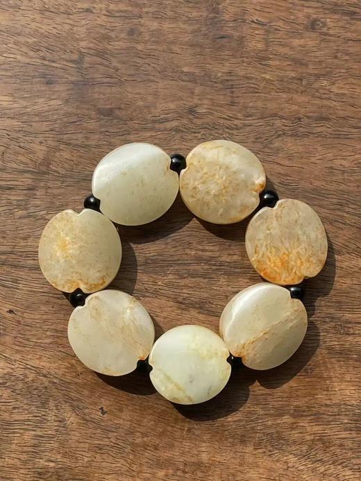 金沁白玉龟壳形勒子手链，顺丰包邮 商品图0