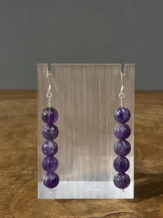 紫晶瓜棱珠首饰三件套组，顺丰包邮 商品图4