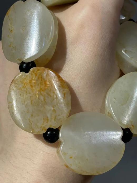 金沁白玉龟壳形勒子手链，顺丰包邮 商品图5