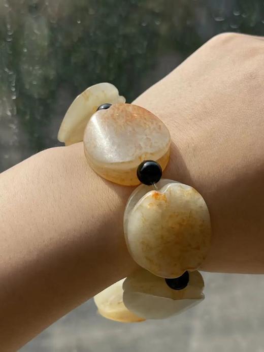 金沁白玉龟壳形勒子手链，顺丰包邮 商品图11