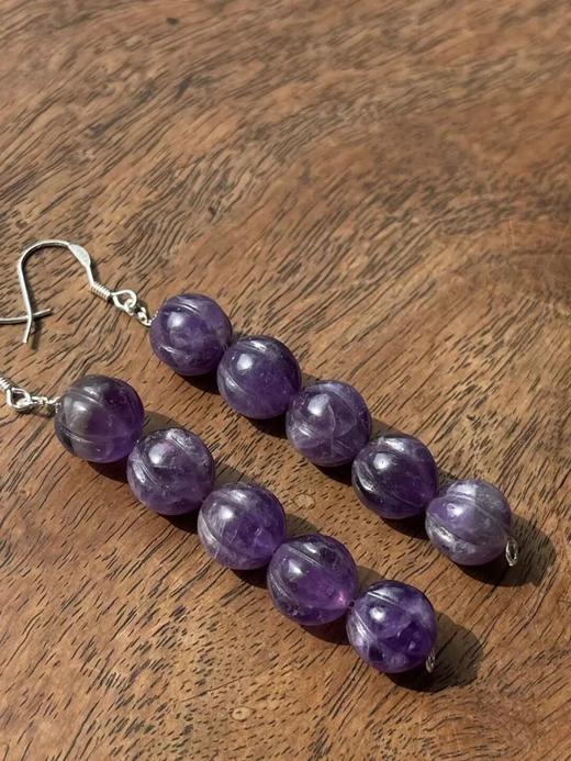 紫晶瓜棱珠首饰三件套组，顺丰包邮 商品图12