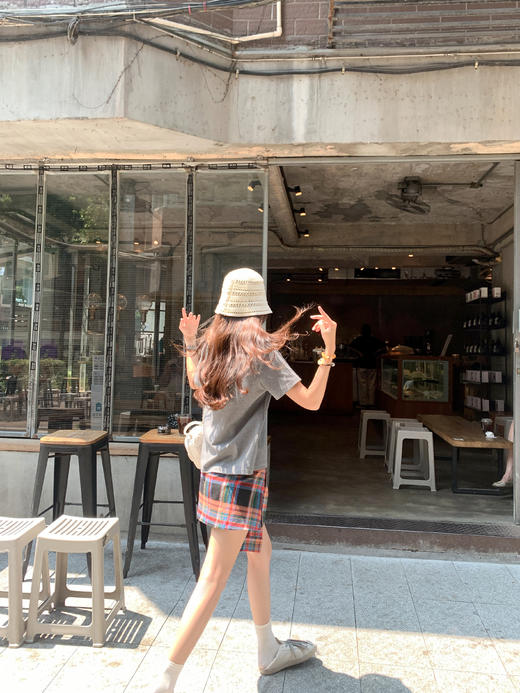 【129元任选2件】现货！红黑格子绑带裙裤 商品图6