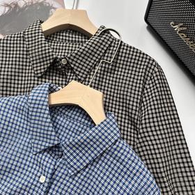 isabelle marran之禾同款秋季简约格纹衬衫JS3692865