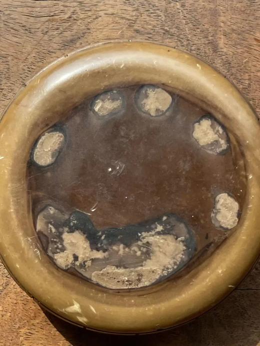 圆饼形镶寿山石青銅印泥盒，顺丰包邮 商品图5