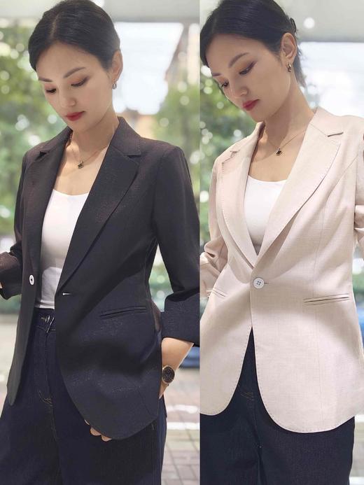 580851春.上新 经典精致小西服 黑/白/卡其三色 商品图8