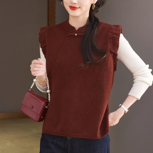 CC新中式国风马甲2025新款设计感小众秋装上衣时髦洋气针织马夹背心 商品图3