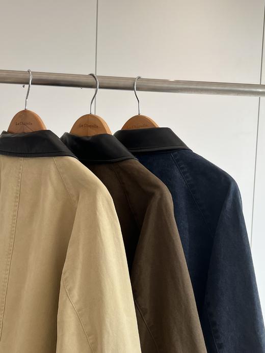 天猫同步【官网1k+高端品质 非常重磅】拉拉夏贝尔/La Chapelle皮领工装夹克宽松多口袋美式复古廓形外套 商品图9