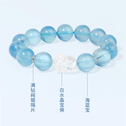 好运连珠 水金相成 海蓝宝宝佛手串 商品图4