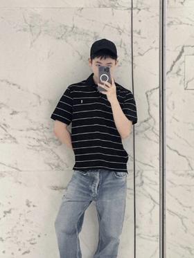 NZ403-换季清仓不退不换！ YSL圣罗兰 标识刺绣条纹POLO衫（NZ*VG）