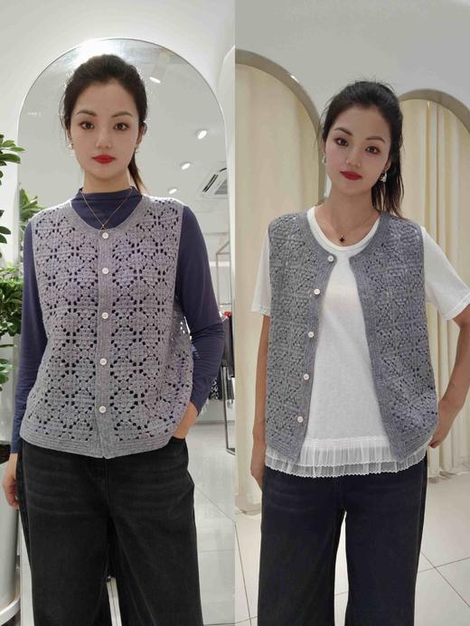 583851秋冬 全绵羊毛开扣马甲 商品图0