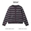22523SDSA男士秋冬新款痞帅男装慵懒风撞色条纹纽扣圆领针织衫百搭毛衣 商品缩略图1