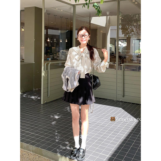 【149元任选2件】现货！设计感条纹长袖衬衫 商品图3