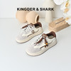 经典鲨2025秋专柜新品猪皮革系带舒适平底休闲板鞋德训鞋女KW316-537081 商品缩略图0