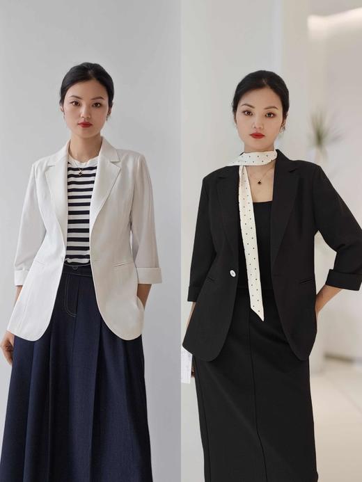 580851春.上新 经典精致小西服 黑/白/卡其三色 商品图6