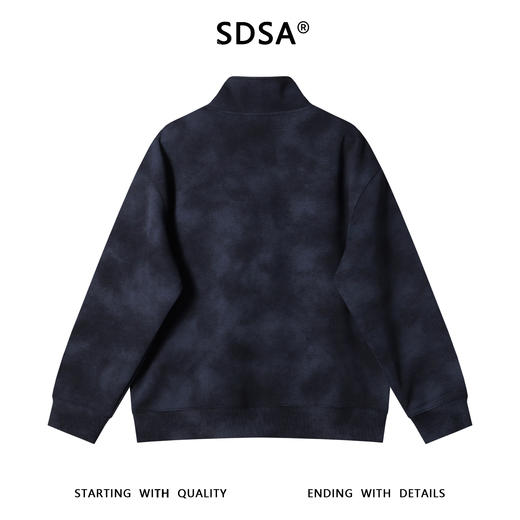 WY1077SDSA男士秋冬新款痞帅男装潮牌扎染半拉链立领卫衣百搭时尚上衣 商品图5