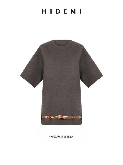 HIDEMI 进口动物纹牛毛牛皮金属扣皮带腰带 商品图6